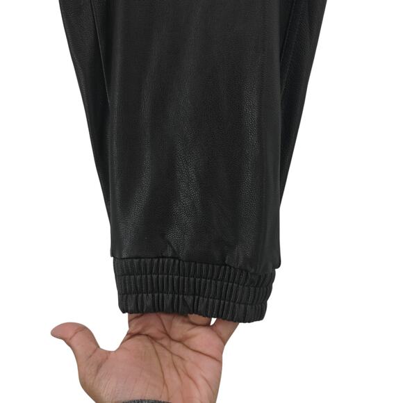 SPANX Women 2x Plus Faux Leather Joggers Black Relaxed Drop Crotch Slouchy 20283 - Picture 5 of 10